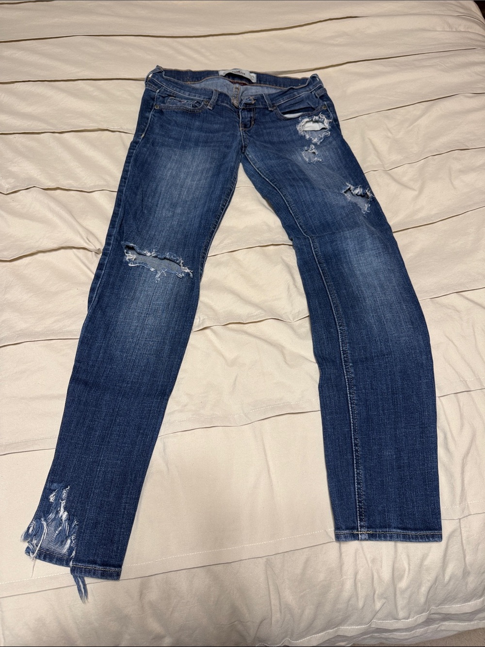 Hollister Distressed Dark Blue Skinny Jeans